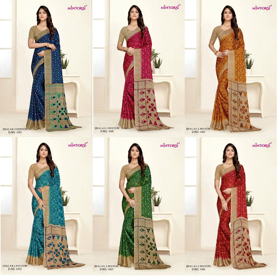 Jhalak By Mintorsi 1001-1006 Daily Wear Sarees Catalog