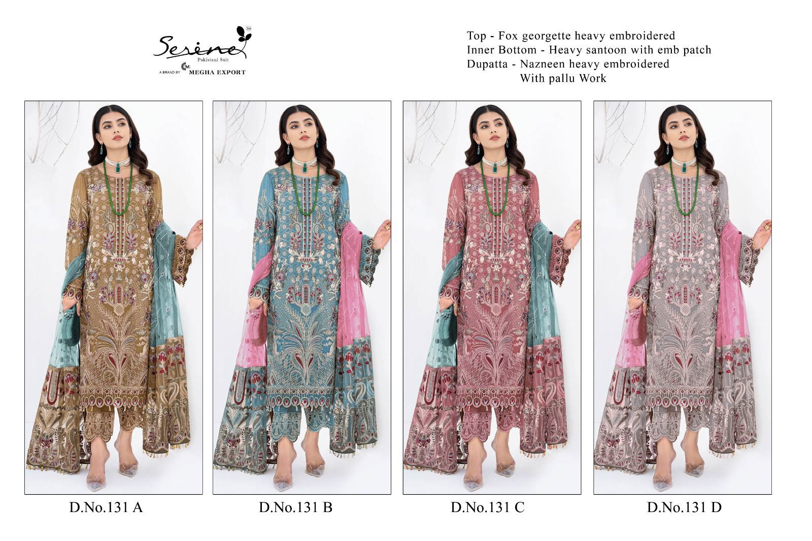 S 131 A To D By Serine Pakistani Suits Catalog