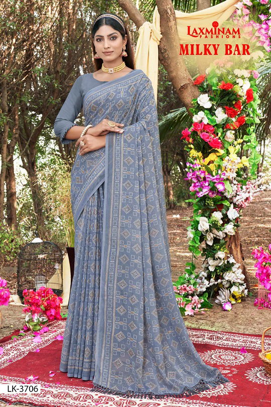 Laxminam Milky Bar By Kalista Daily Wear Sarees Catalog