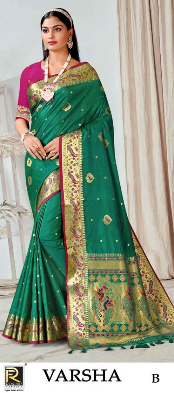 Varsha A To F By Ronisha Banarsi Silk Sarees Catalog