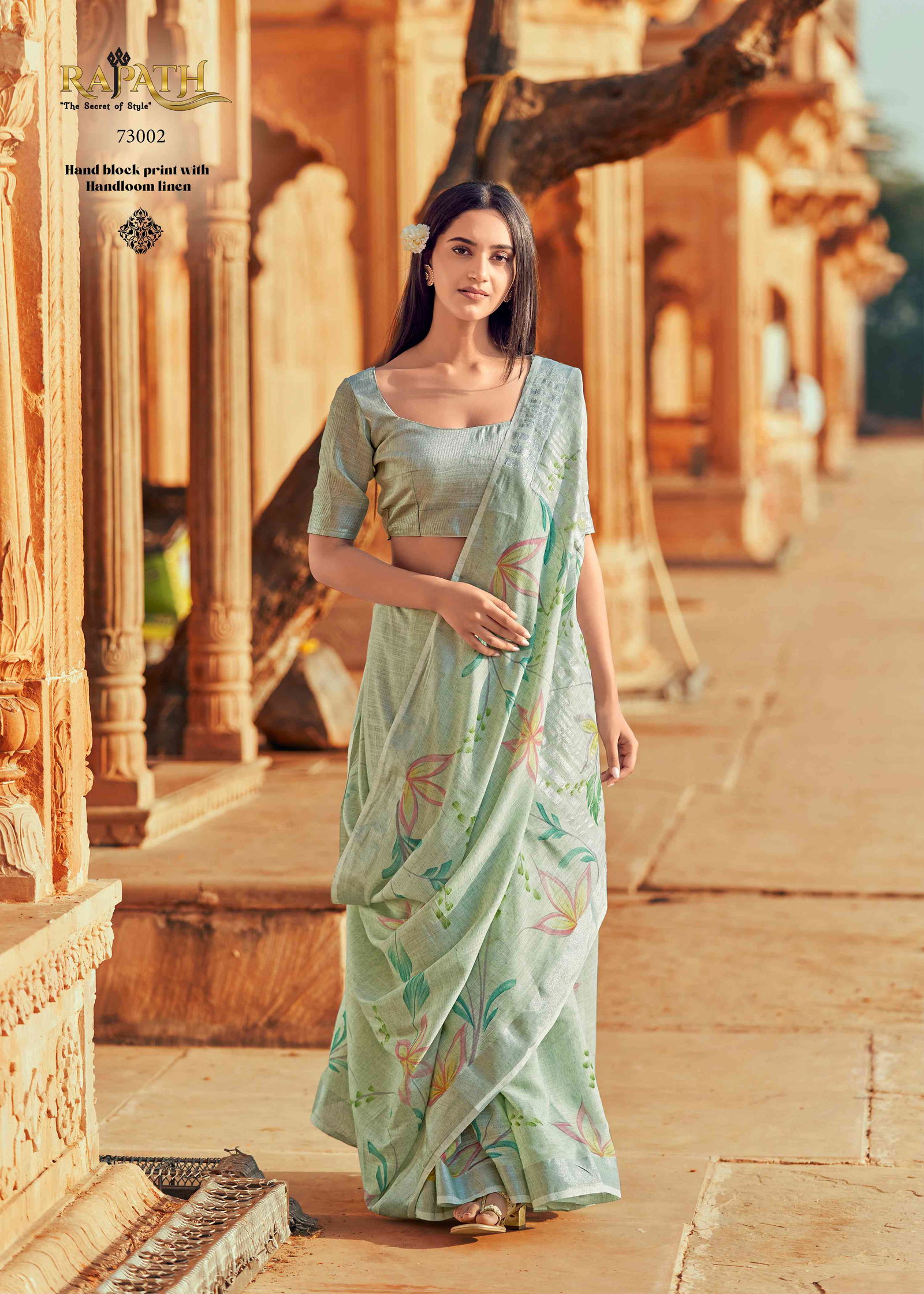 Ruby By Rajpath Linen Printed Sarees Catalog