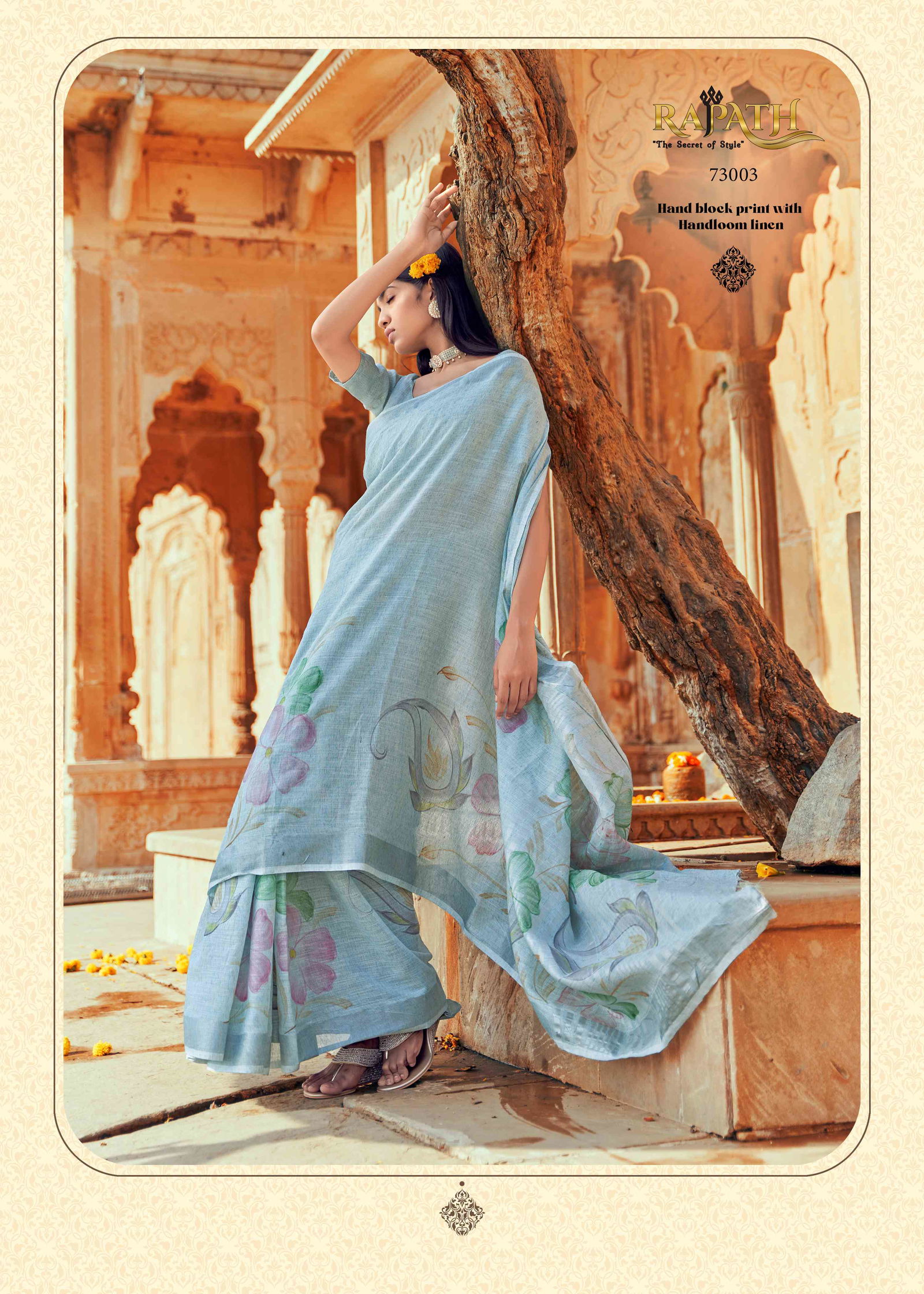 Ruby By Rajpath Linen Printed Sarees Catalog