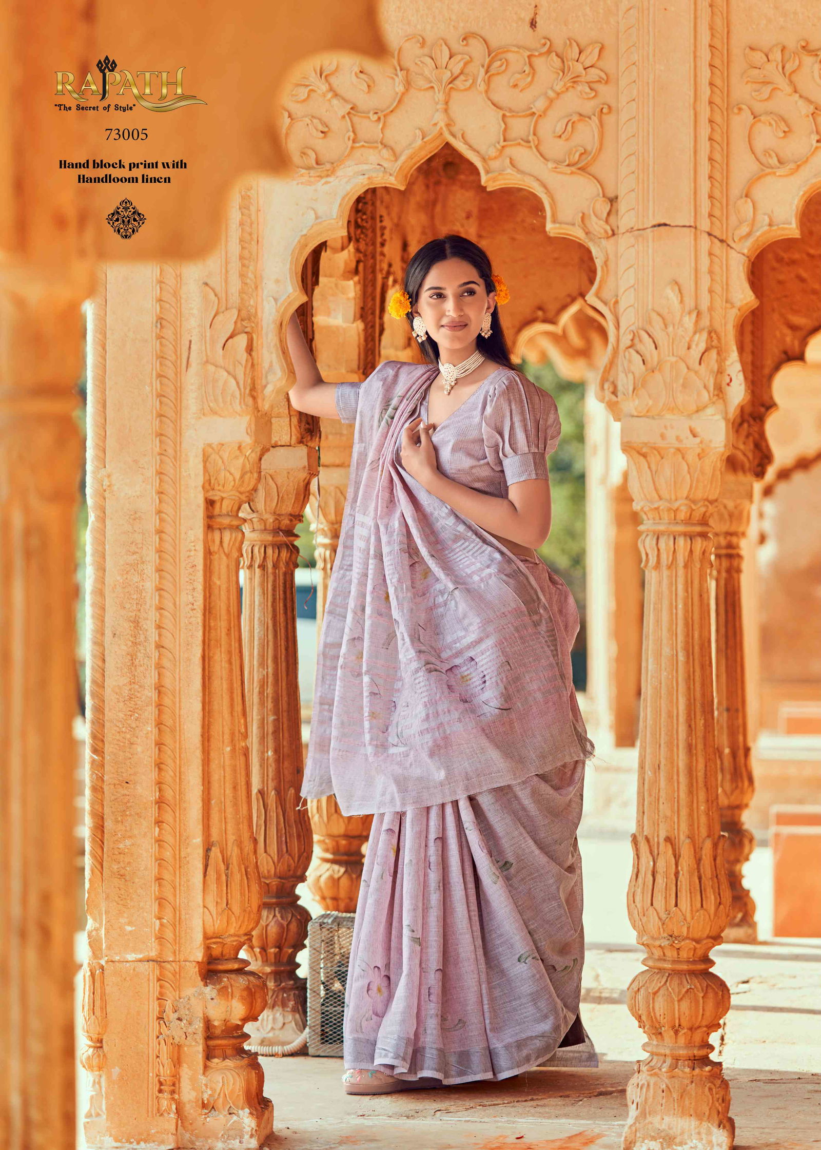 Ruby By Rajpath Linen Printed Sarees Catalog