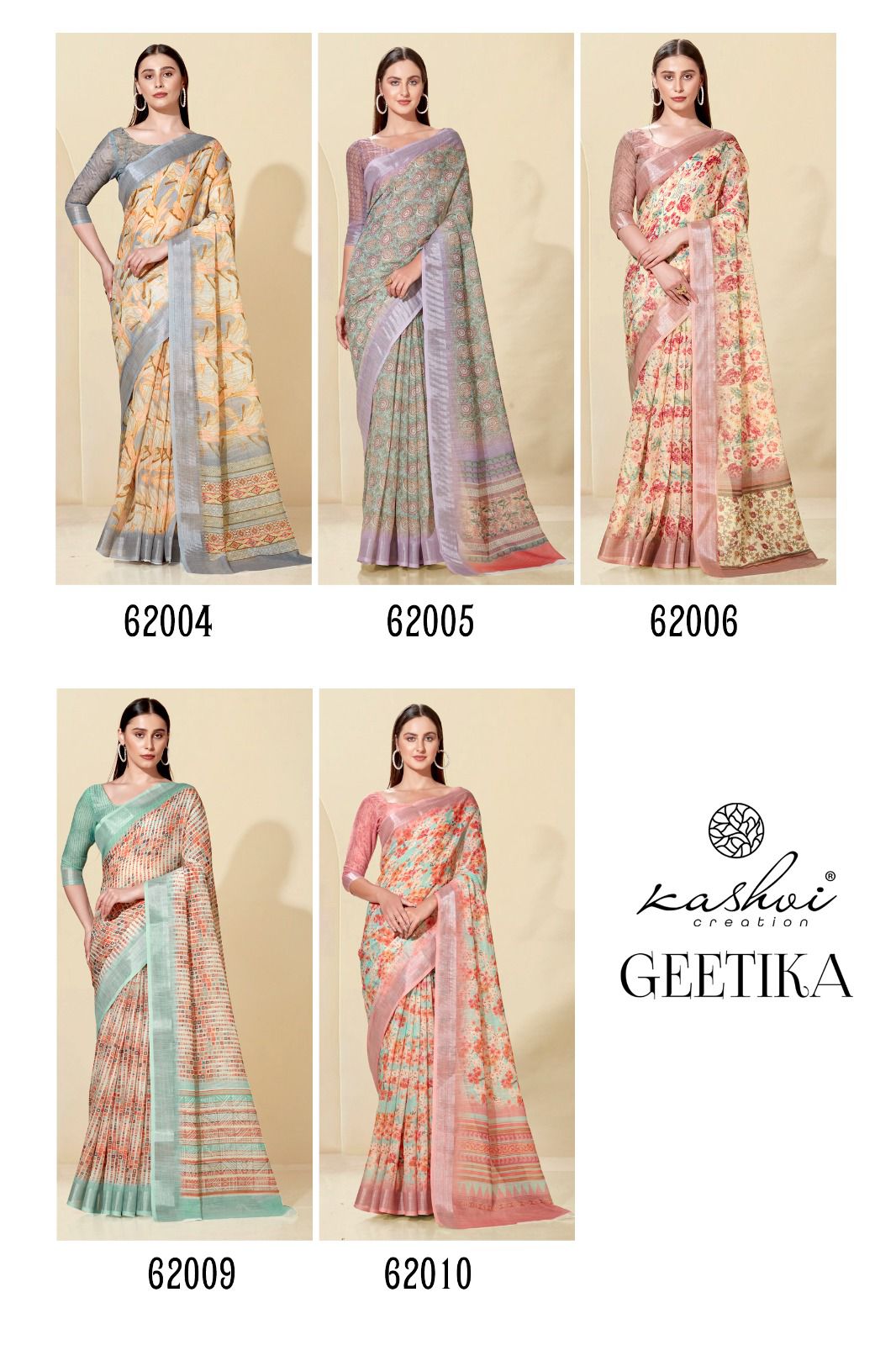 Kashvi Geetika By Lt 62001-62010 Printed Sarees Catalog