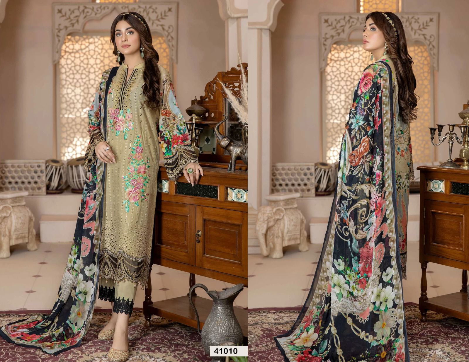 Razia Sultan Vol 41 By Apna Karachi Cotton Dress Material Catalog