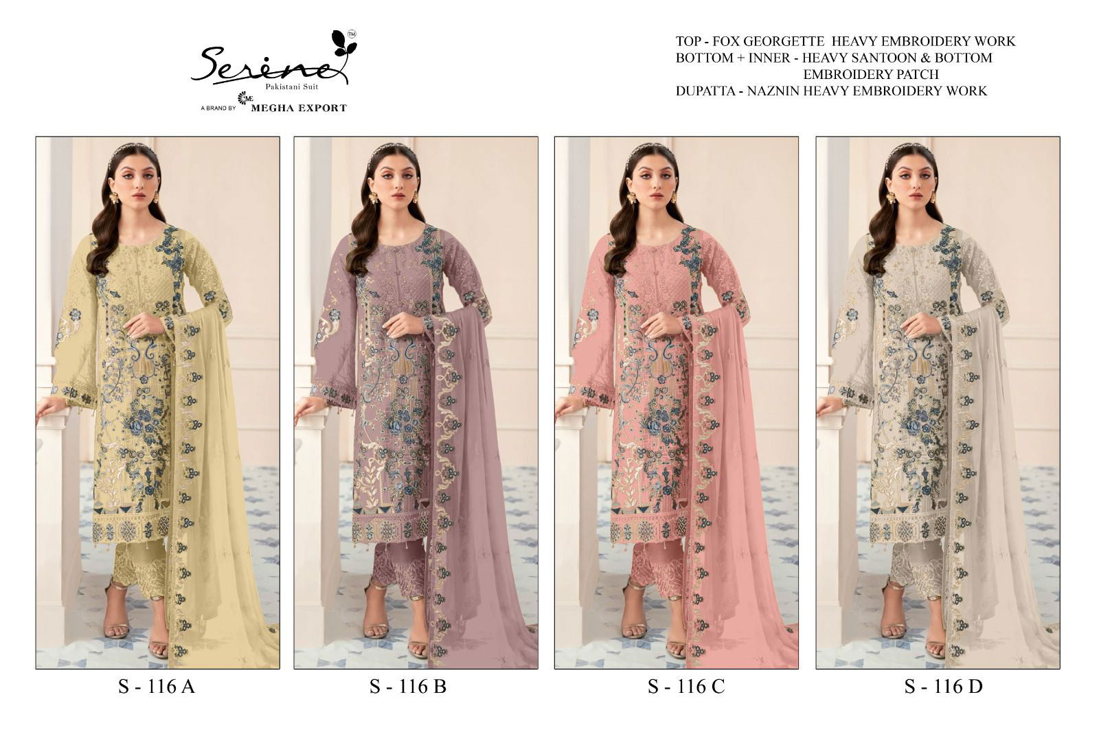 S 116 A To D By Serine Pakistani Suit Collection