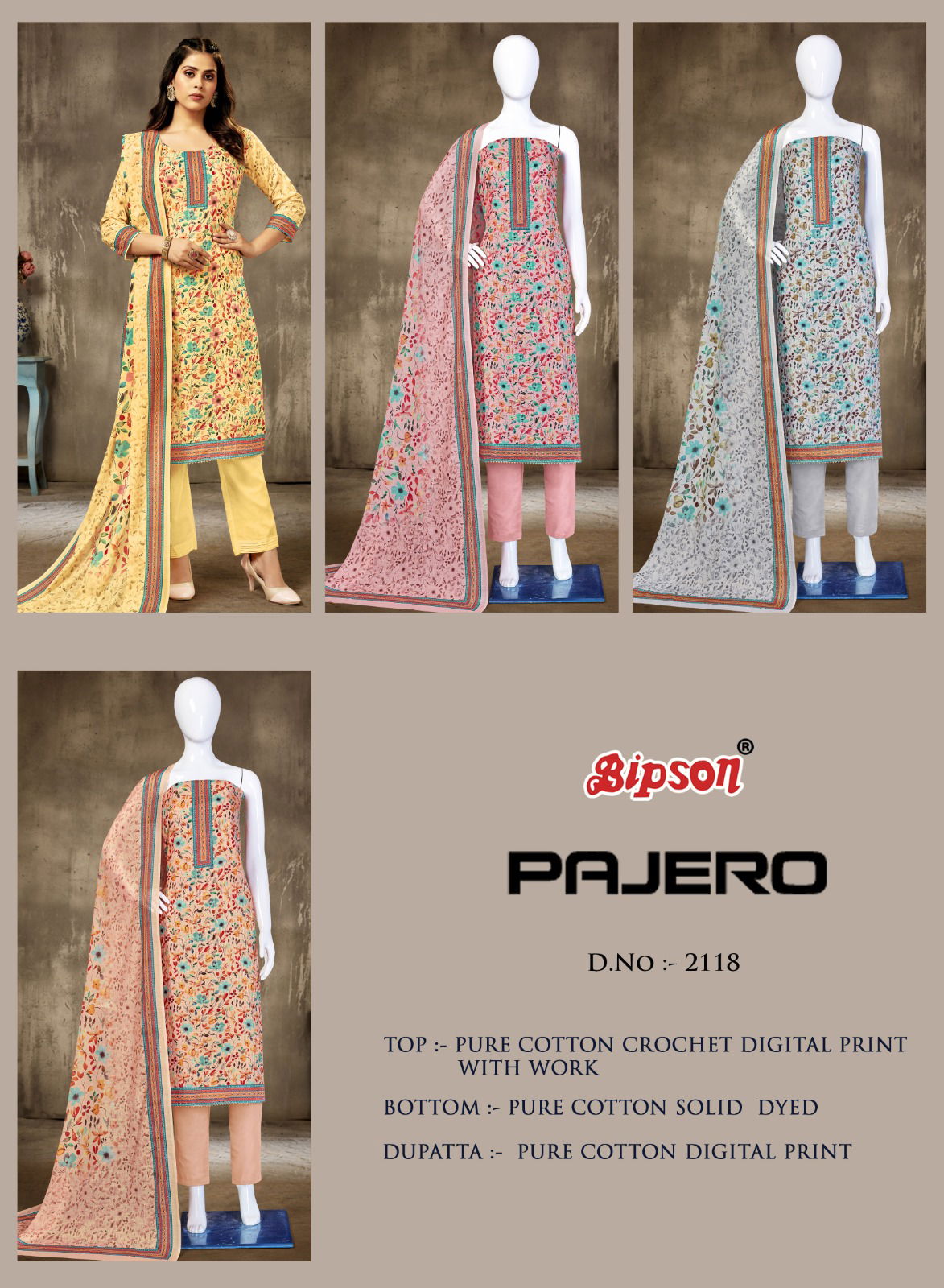 Pajero 2118 By Bipson Readymade Suit Catalog