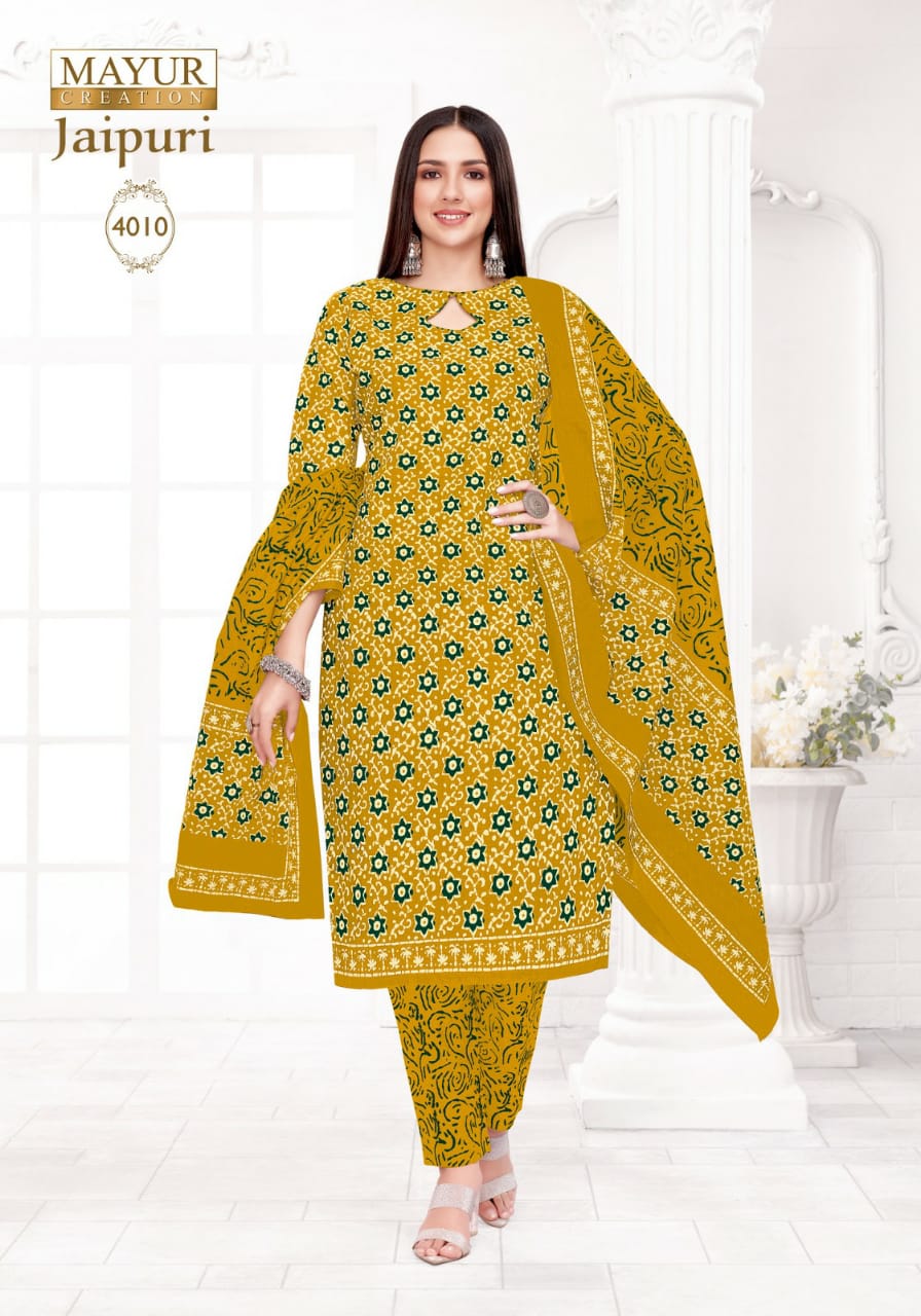 Jaipuri Vol 4 By Mayuri Casual Cotton Dress Material Catalog