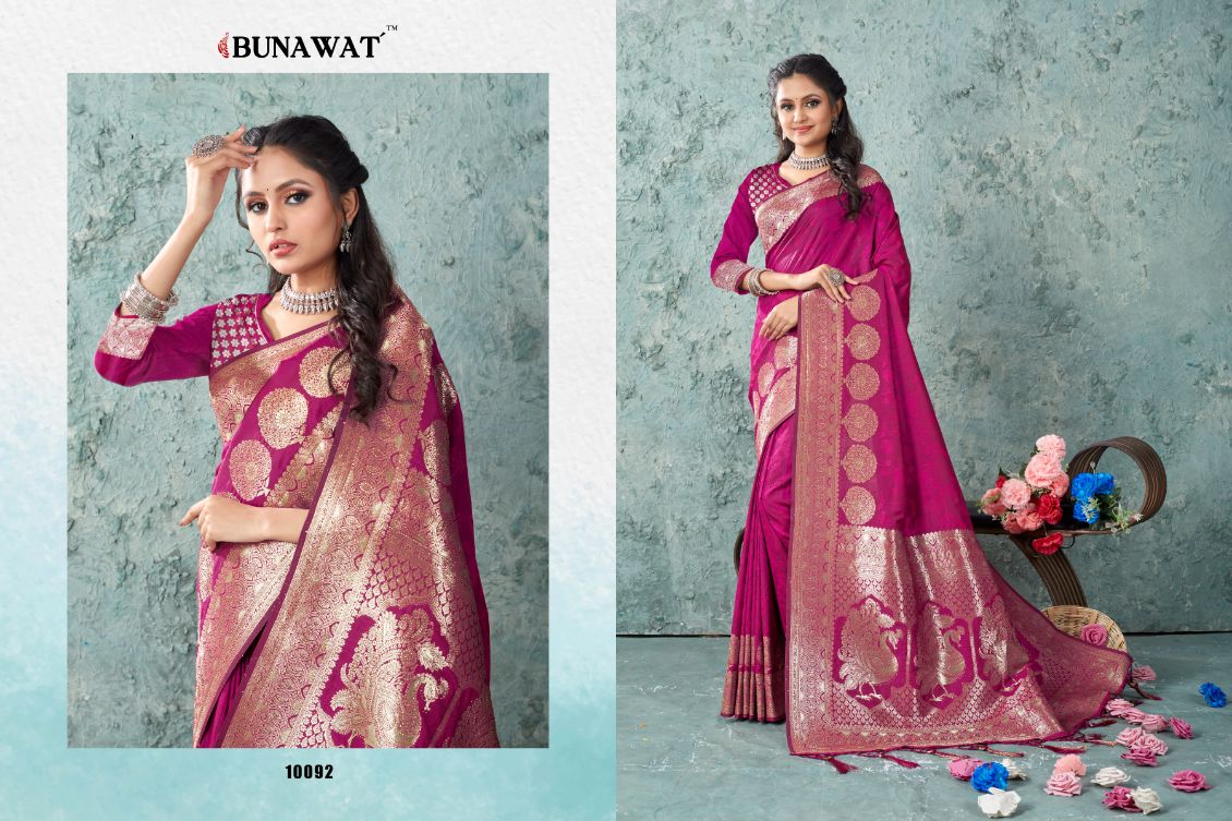 Var Vadhu By Bunawat 10091-10096 Banarasi Silk Sarees Catalog