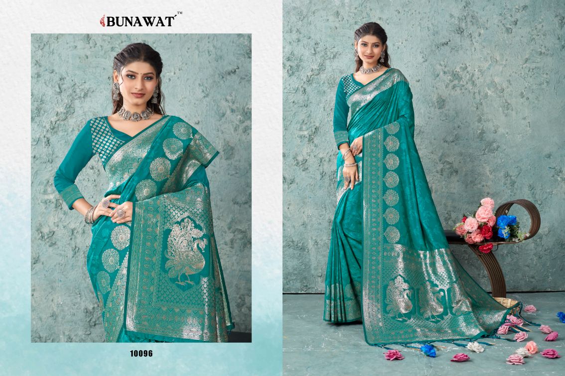 Var Vadhu By Bunawat 10091-10096 Banarasi Silk Sarees Catalog