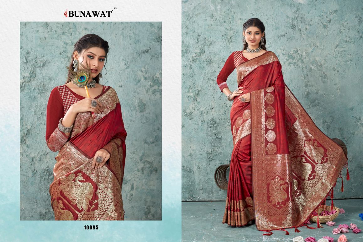 Var Vadhu By Bunawat 10091-10096 Banarasi Silk Sarees Catalog