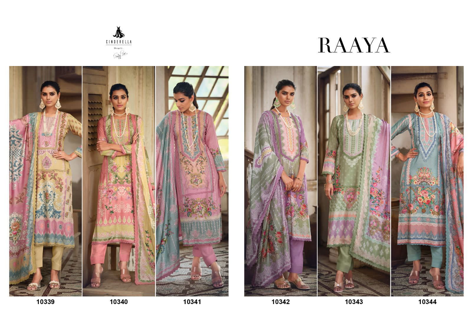 Raaya By Cinderella 10339-10344 Printed Salwar Suits Catalog