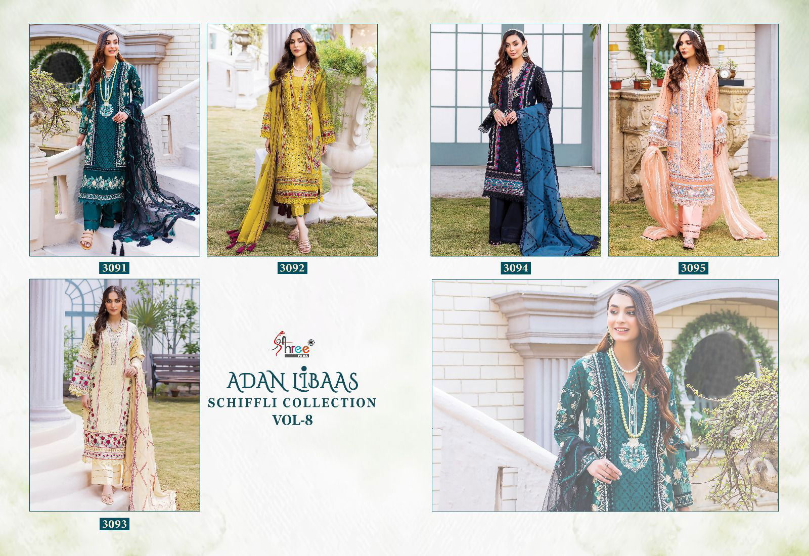 Adan Libaas Schiffl Collection Vol 8 By Shree Fabs Pakistani Suit Catalog