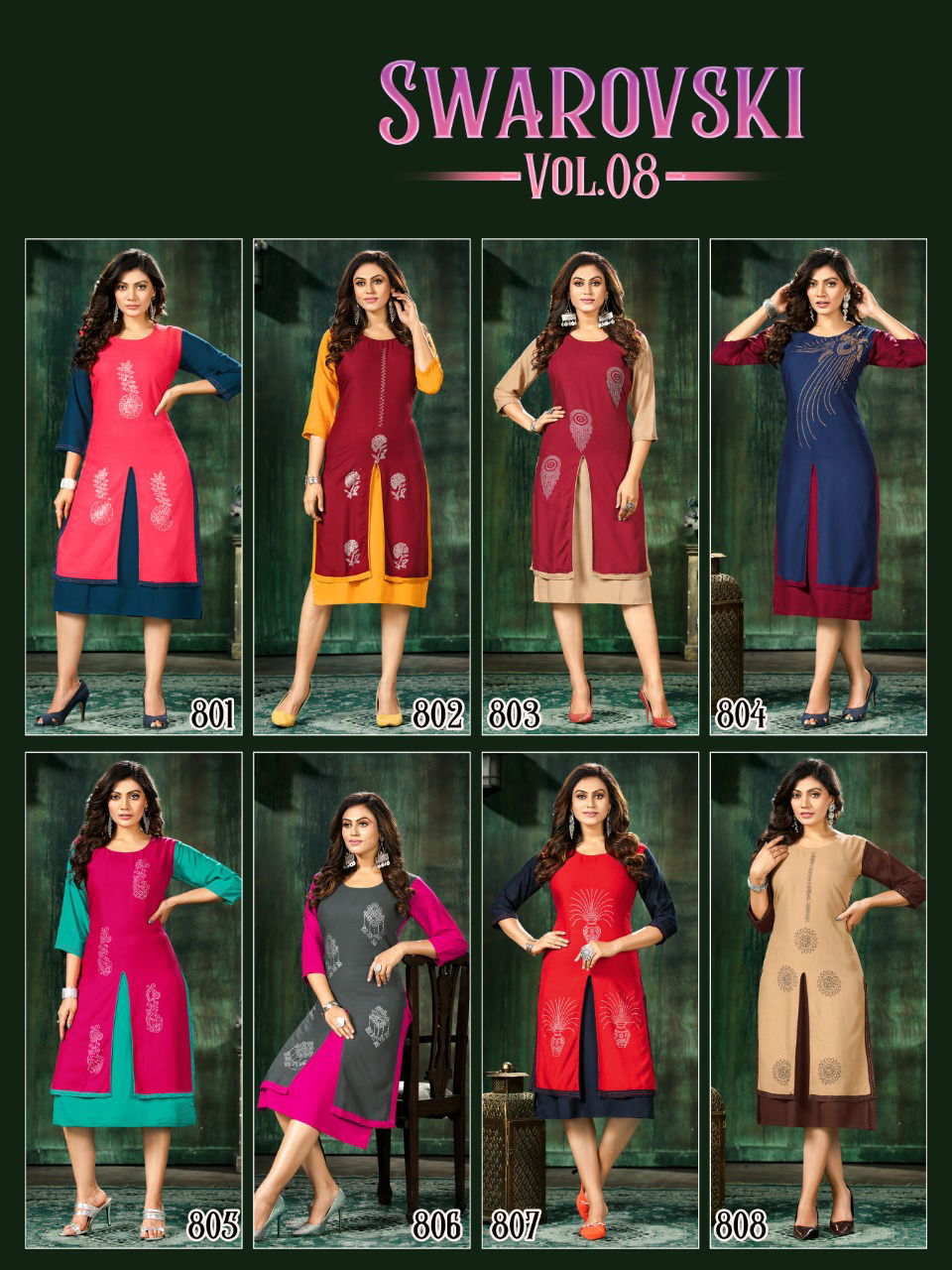 Swarovski Volume 8 By Kunti Designer Kurti Catalog