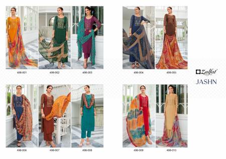 Jashn By Zulfat 001-010 Designer Dress Material Catalog