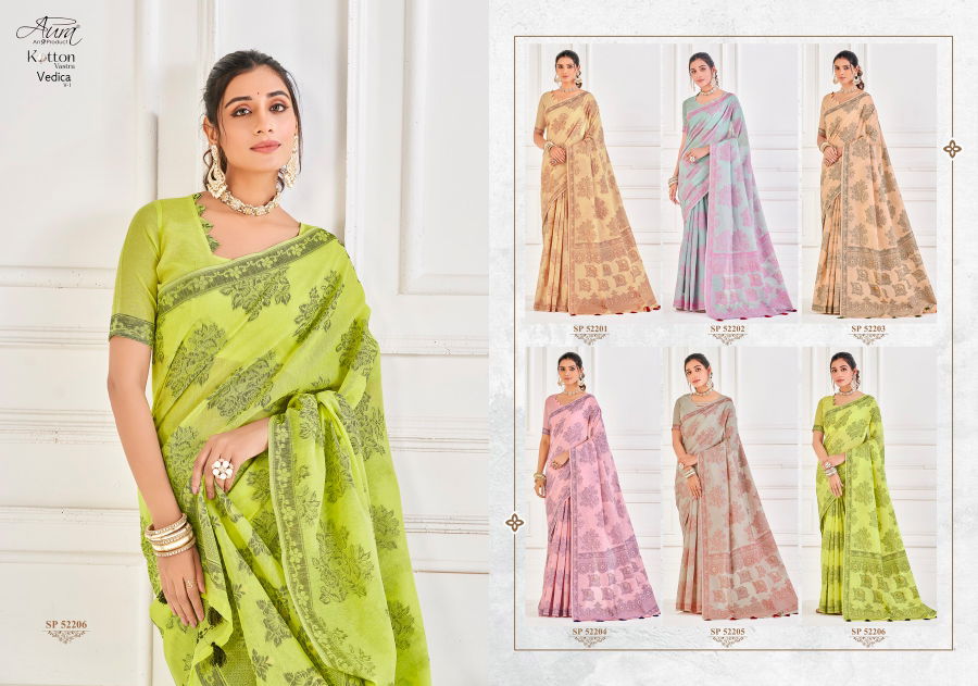 Vedica Vol 1 By Aura Party Wear Sarees Catalog