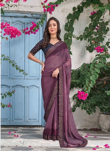 Resham By Kalista Party Wear Designer Vichitra Silk Saree Wholesale In India