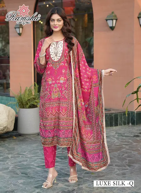 Ramsha Luxe Silk Q And R Ready Made Pakistani Salwar Suits Wholesale In India