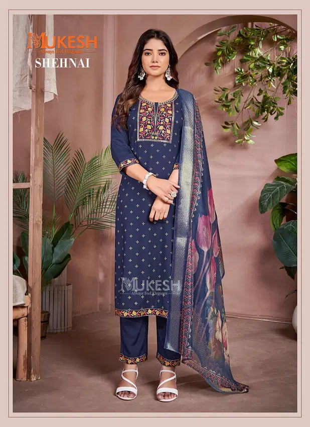  Shehnai Rayon by Mukesh  Top Bottom With Dupatta Collection