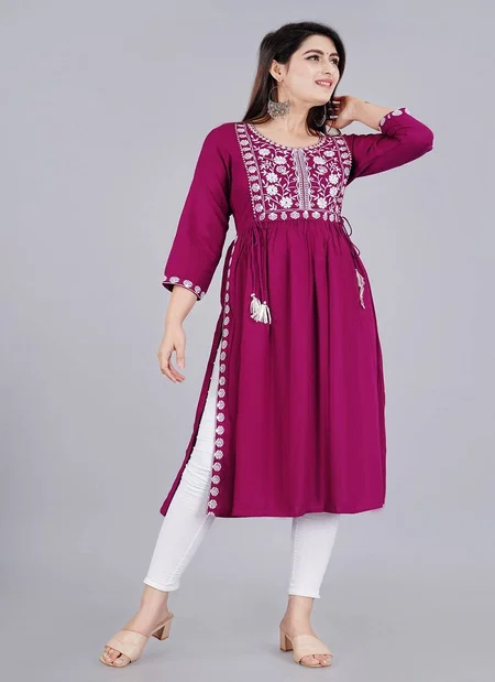 Naira Cut 03 Rayon Designer Fancy Kurti  Wholesalers In Delhi