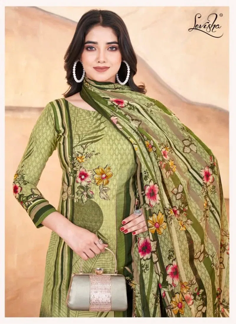 Mannat Cambric Lawn by Levisha Cotton Digital Printed Dress Material