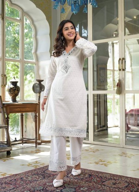 Tanyaa P 139 Cotton Mirror Worked Kurti With Bottom Clothing Suppliers In India