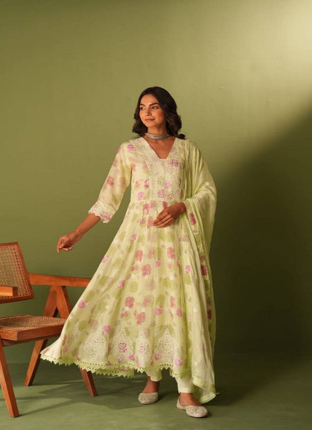 Tanyaa P 141 Designer Maslin Anarkali Style Kurta Sets Exporters In India