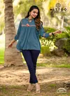 Mittoo Victoria Vol 9 Rayon Wrinkle With Thread Work Top Online Wholesale