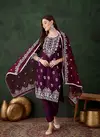 Color Set 8503 Roman Silk Embroidered Kurti Bottom With Dupatta Wholesale Market In Surat