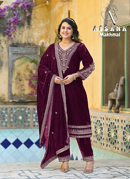 Makhmal By Afsana Velvet With Cording Work Readymade Wholesale Suppliers In Mumbai