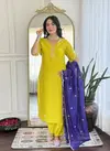 Dhuchandani 01 Viscose Chanderi Kurti Bottom With Dupatta Wholesale Clothing Distributors In India