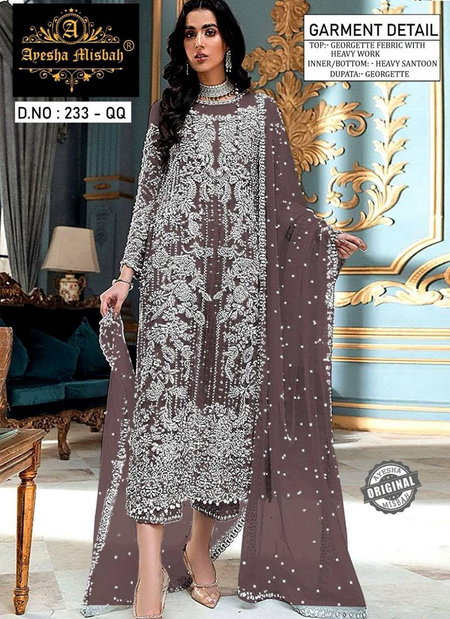 Ayesha Misbah 233 M To R Georgette Pakistani Salwar Kameez Best Wholesale Shop In Surat