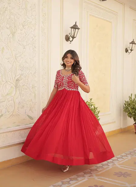 Jf 1593 95 Beautiful Designer Faux Blooming Gown Bulk Orders In India