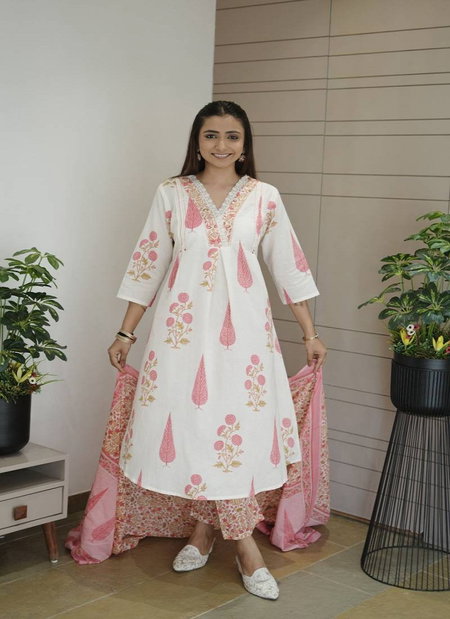 Tanyaa P 281 Cotton Printed Stylish Kurti Bottom With Dupatta Exporters In India
