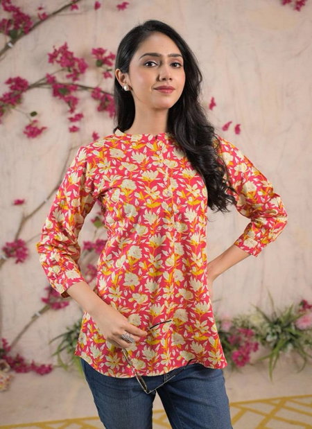 Nina F 05 Cambric Cotton Summer Wear Short Kurti Wholesale Clothing Suppliers In India