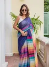 Bt 422 Digital Printed Linen Fancy Saree Exporters In India