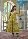 Tanyaa P 299 Mul Cotton Handwork Touchup Anarkali Kurti With Bottom Dupatta