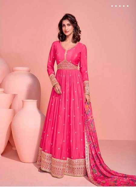 Mayuri 5792 To 5794 Chinon Silk Embroidered Gown With Dupatta Best Wholesale Shop In Surat
