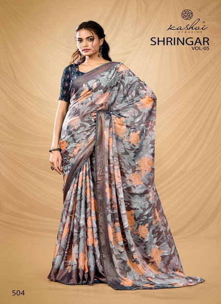 Shringar Vol 5 By Kashvi Brasso With Foil Fancy Saree Wholesale Market In Surat With Price