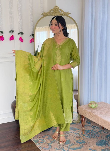 Divya 01 Viscose Jacquard Embroidered Kurti Bottom With Dupatta Bulk Orders In India