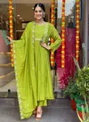 Navya Kurti 96 Chinon Embroidered Kurti Bottom With Dupatta Wholesalers In Delhi