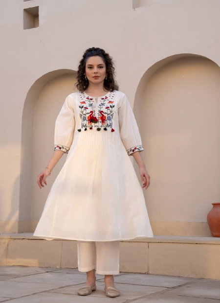 Tanyaa P 320 Mul Cotton With Handwork Touchup Kurti With Bottom Wholesale Suppliers In Mumbai