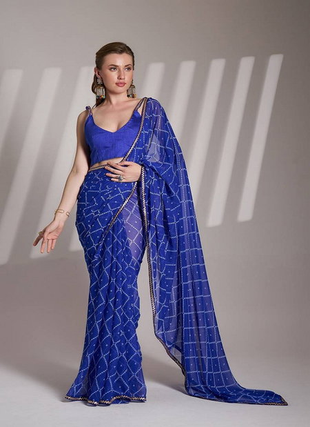 Ziva 42 Beautiful Bandhani Printed Georgette Saree Wholesalers In Delhi