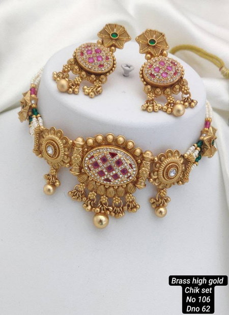 Brass High Gold Necklace 17 Wholesale In Delhi