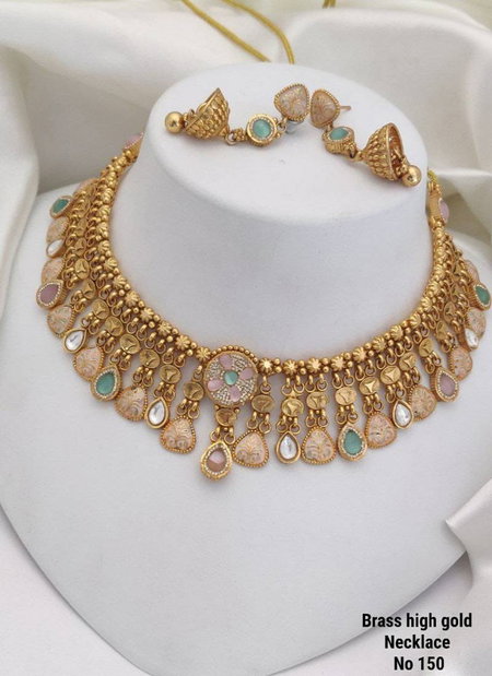 Brass High Gold Necklace 22 Exporters In India

