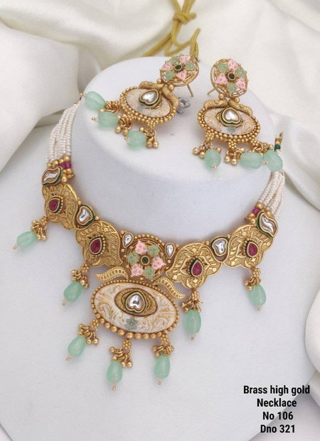 Brass High Gold Necklace 23 Wholesale Online