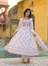Naisha K 19 Cotton Anarkali Kurti Bottom With Dupatta Suppliers In India