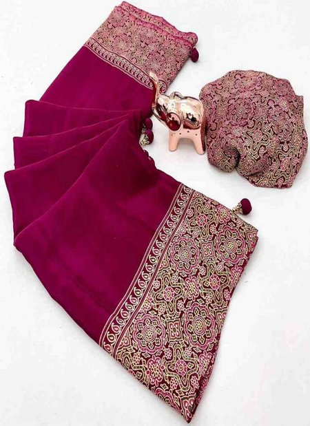 Kc 8002 Festive Wear Ajrakh Printed Sarees Wholesale Clothing Distributors In India