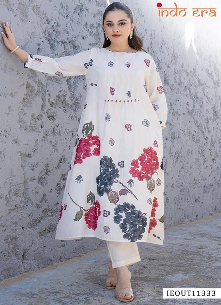 Indo Era 2567 Floral Printed Cotton Kurti With Bottom Wholesale Suppliers In Mumbai