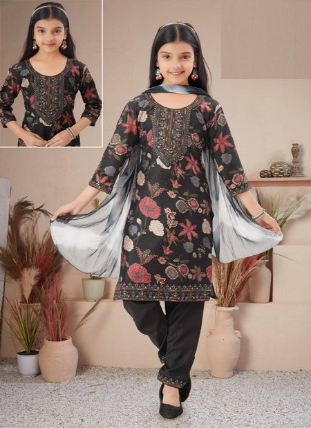 Vallika Girls Wear Kids Pant Set 9091 Vatican Printed Wholesale Price In Surat